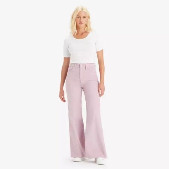 Levi's Denim - NEW Levi's Ribcage Bell Jeans Keepsake Lilac Stretch Corduroy Pants Size 27